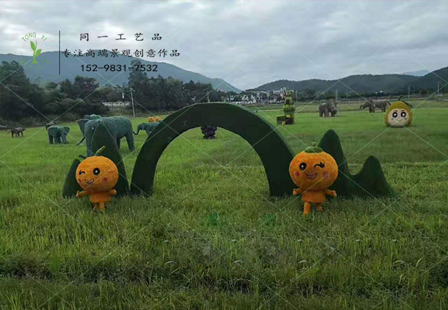 仿真绿雕水果拱门