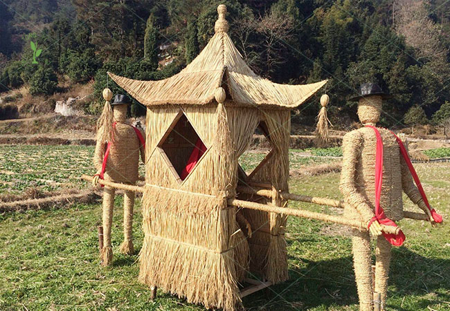 稻草工艺品接亲轿子