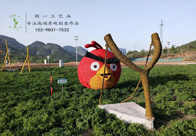 稻草工艺品卡通造型愤怒的小鸟