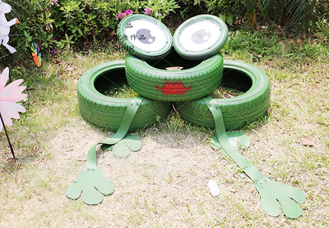 轮胎工艺品青蛙造型