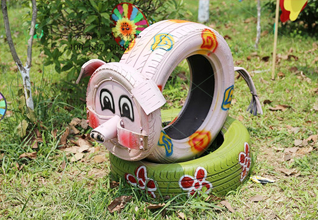 轮胎工艺品动物猪造型